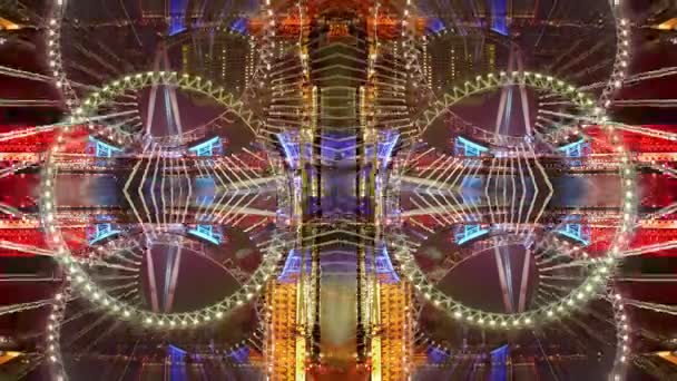 Londoner Augenlicht Versuche Der Nacht Die Hypnotische Abstrakte Muster Erzeugen — Stockvideo