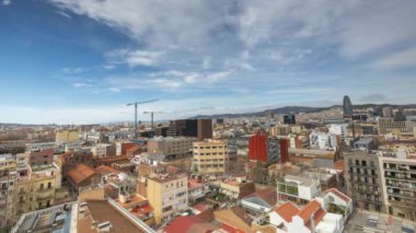 Barselona ufuk çizgisinin zaman çizelgesi eşsiz bir bakış açısıyla çekilmiş.