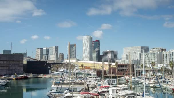 Timelapse Horizon Barcelone Prise Vue Partir Port Yacht Forum — Video