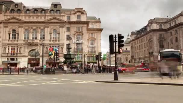 Szybki Pęd Ulica Scena Piccadilly Cyrk Londyn Anglia — Wideo stockowe