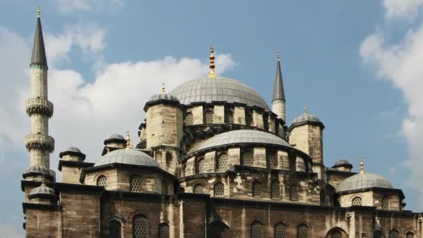 Timelapse Мечеті Йені Камі Істанбулі Індичка — стокове відео