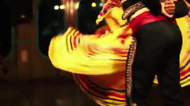 Close Traditional Dance Mexico — Stock Video