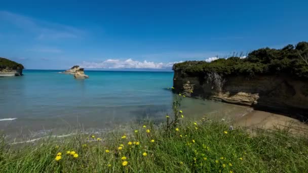 Una Hermosa Playa Salvaje Corfú Grecia — Vídeos de Stock