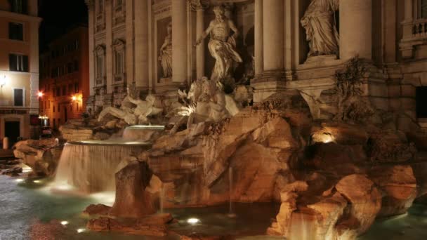 Timelapse Słynnego Fontana Fontanny Trevi Rzymie Włochy — Wideo stockowe