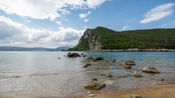 Oszałamiająca Plaża Divari Peloponezie Grecja — Wideo stockowe