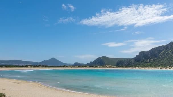 Oszałamiająca Plaża Voidokilia Peloponezie Zamku Navarino Grecji — Wideo stockowe