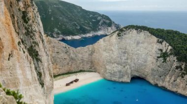 Zakynthos, Yunanistan 'daki Navagio gemi enkazının Zaman Kaynağı