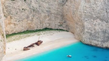 Zakynthos, Yunanistan 'daki Navagio gemi enkazının Zaman Kaynağı