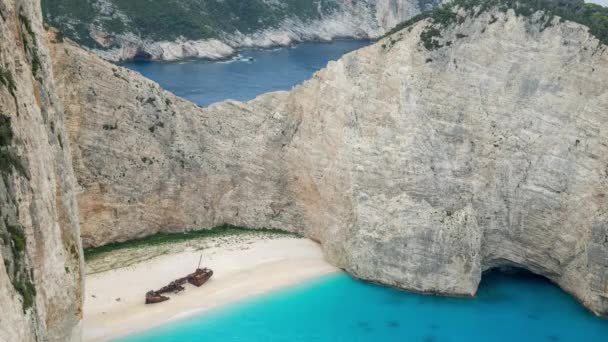 ギリシャザキントスでのナバギオの難破船のタイムラプス — ストック動画