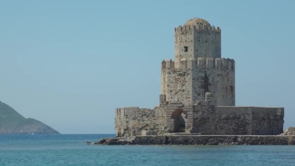 Μπουρτζί Του Κάστρου Της Μεθώνης Στην Ελλάδα — Αρχείο Βίντεο