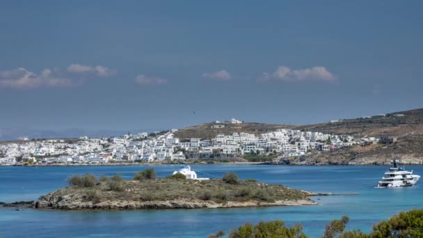 Timelapse Bela Cidade Naousa Paros Grécia — Vídeo de Stock