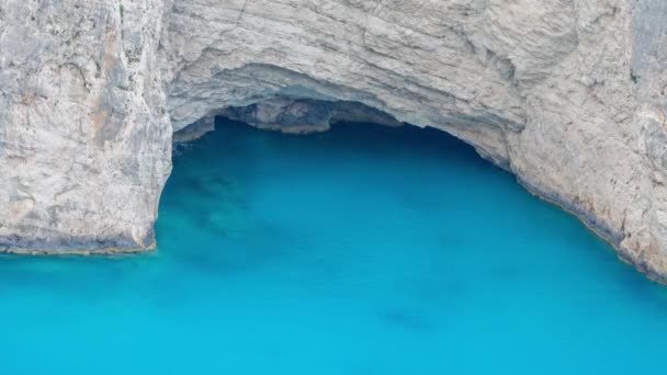 Increíble Mar Azul Naufragio Navagio Zakynthos Grecia — Vídeo de stock