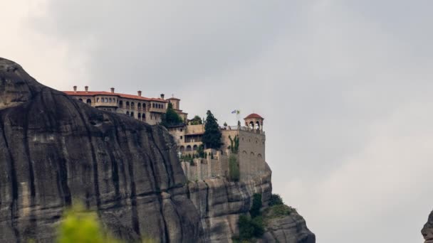 Timelapse Niesamowitych Formacji Skalnych Meteory Klasztorów Grecji — Wideo stockowe