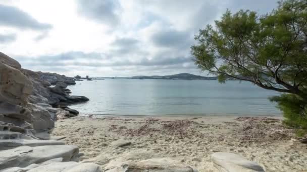 Timelapse Praia Bonita Paros Ilha Grécia — Vídeo de Stock