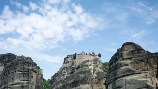 Timelapse Las Increíbles Formaciones Rocosas Meteora Monasterios Grecia — Vídeos de Stock