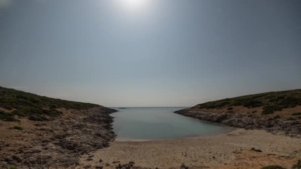 Antiparolarda Göz Kamaştırıcı Faneromeni Plajı Yunanistan Geceleri Yıldızlar — Stok video