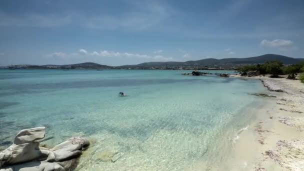 Timelapse Ładnej Plaży Paros Greckie — Wideo stockowe