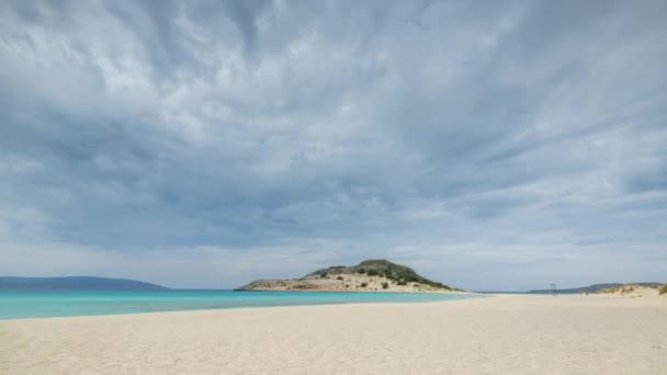 Impresionante Playa Simos Isla Griega Elafonisos — Vídeo de stock