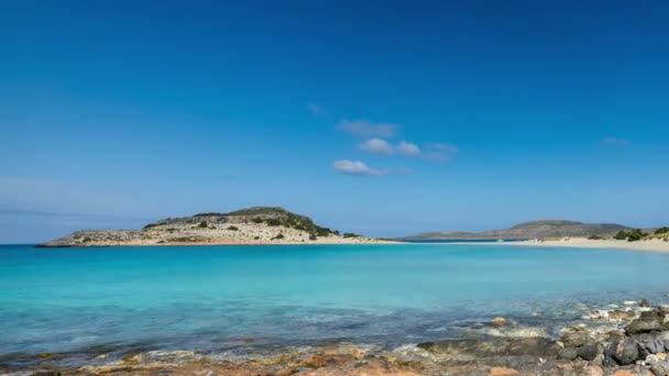 Oszałamiająca Plaża Simos Wyspie Elafonisos Greckiej — Wideo stockowe