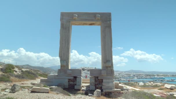 Templo Apollo Portara Naxos Grécia — Vídeo de Stock