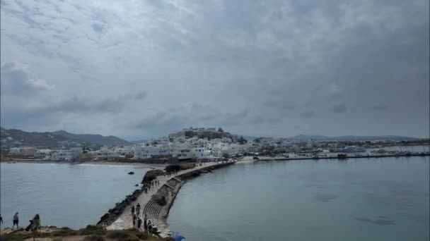 Timelapse Pretty Naxos Town Naxos Greece — Stock Video