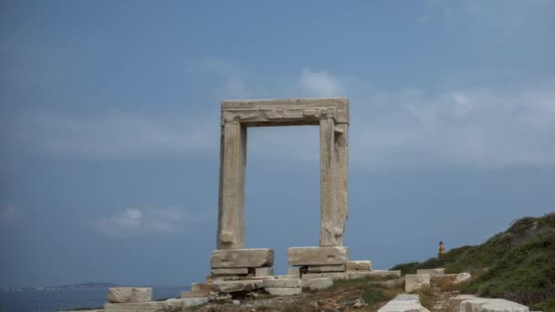 Apollo Temploma Portara Naxos Görögországban — Stock videók