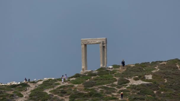 Temple Apollo Portara Naxos Greece — стоковое видео