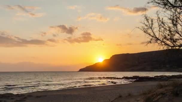Zachód Słońca Nad Morzem Grecji — Wideo stockowe