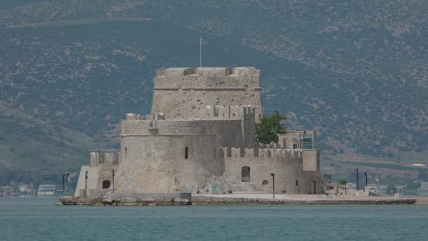 Κάστρο Μπουρτζή Στο Νάφλειο Ελλάδα — Αρχείο Βίντεο