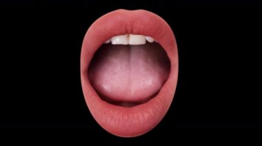 Kırmızı dudakların açılıp kapanması