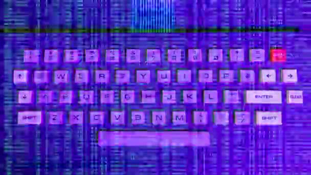 Stijlvol Computertoetsenbord Met Heldere Kleurrijke Verlichting — Stockvideo