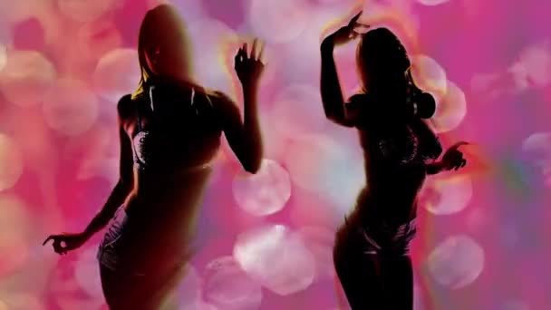 Disco Vrouw Dansen Gespiegeld Abstract Patroon — Stockvideo