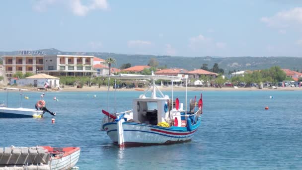 Petit Port Avec Des Bateaux Grèce — Video