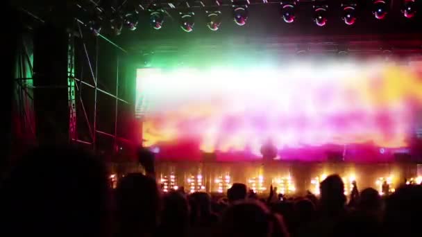 Una Gran Multitud Viendo Una Actuación Festival Música — Vídeo de stock