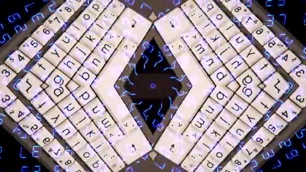 Büyük Tuşların Kapandığı Bilgisayar Klavyesi Dönüyor — Stok video