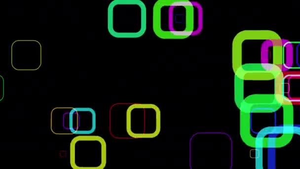 Ruchoma Grafika Kolorowych Kwadratowych Kształtów Poruszających Się Ekranie — Wideo stockowe