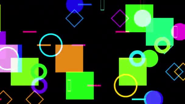 Graphiques Mouvement Formes Colorées Déplaçant Sur Écran — Video