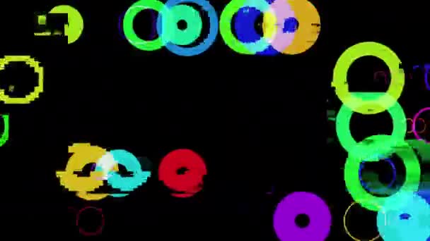 Graphiques Mouvement Formes Circulaires Colorées Déplaçant Travers Écran — Video