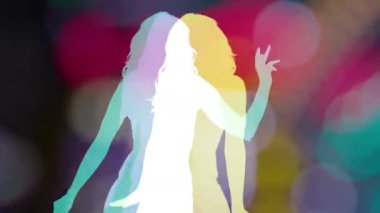 Beautiful female shadow silhouette dancer 