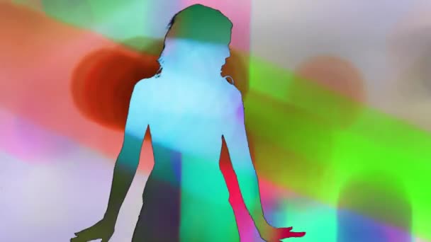 美しい女性の影のシルエットダンサー — ストック動画