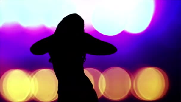 Όμορφη Γυναικεία Σκιά Χορεύτρια Σιλουέτα — Αρχείο Βίντεο