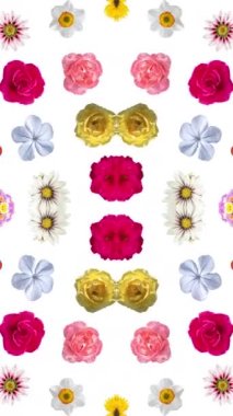 farklı çiçeklerden yapılmış desen dikey biçimdeName