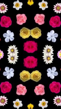 farklı çiçeklerden yapılmış desen dikey biçimdeName