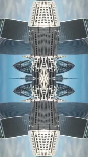 Erstaunliche Skyline Von London Zeitraffer Abstrakte Verspiegelte Muster Der Vertikalen — Stockvideo