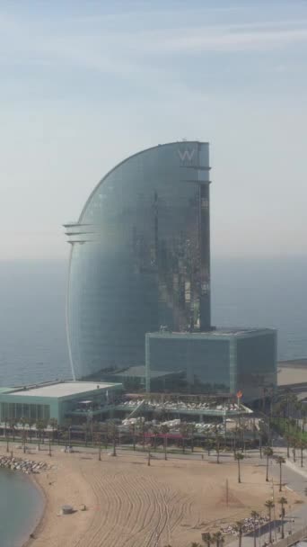 Barcelona Panorama Záběr Vysokého Výhodného Místa Svislé — Stock video