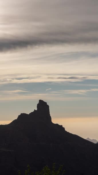 Timelapse Roque Nublo Gran Canaria Wyspy Kanaryjskie Pionowym Formacie — Wideo stockowe