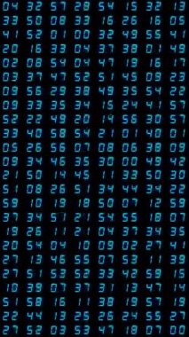  ızgara deseni sayma numaraları, zaman ve kod bilgisini dikey olarak yaptı