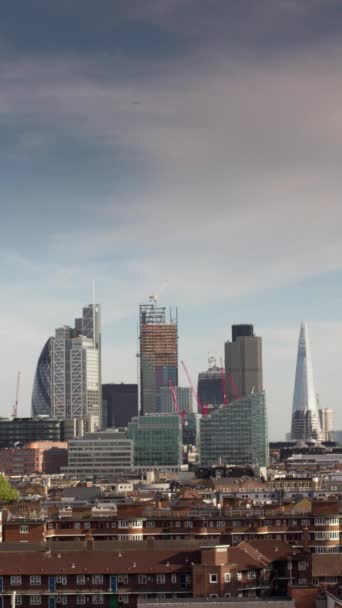 Úžasný Londýn Město Panorama Timelapse Vysoké Vyhlídkové Místo Svislé — Stock video