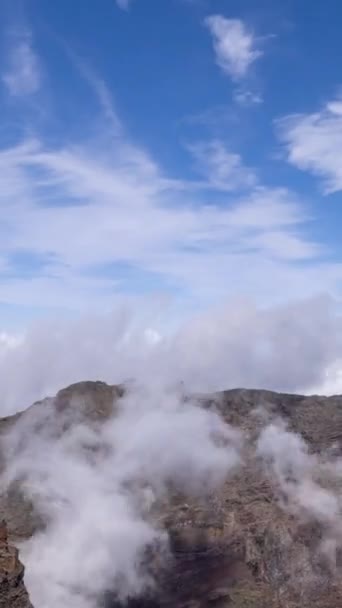 Boven Wolken Bij Roque Los Muchachos Palma Verticale Vorm — Stockvideo