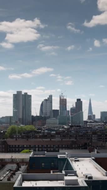Amazing London City Skyline Timelapse High Vantage Point Vertical — Stock Video